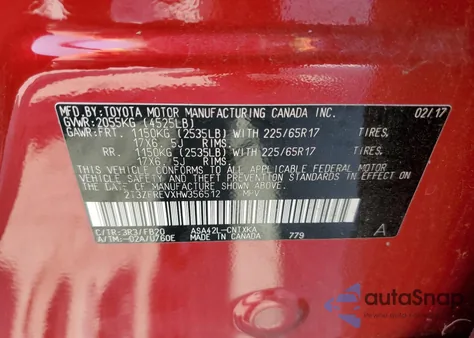 2017 Toyota Rav4 Le from USA, damaged, VIN 2T3ZFREVXHW356512